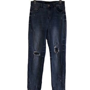 MiSC jeans Size 11 blue high rise boyfriend Distressed Denim jeans‎ 80’s